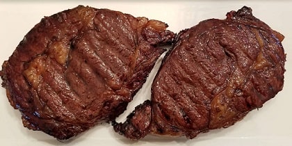 finished medium rare hawaiian t bone steak