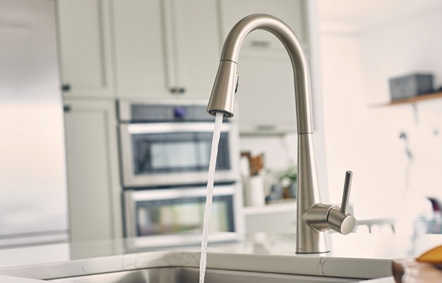 moen sleek pulldown kitchen faucet installed