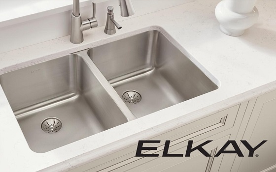 双碗elkay lustertone iconix水槽安装