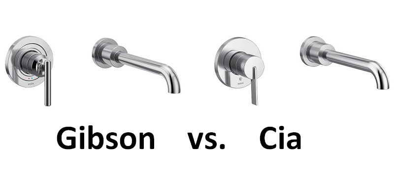 Moen Gibson浴缸水龙头vs. Moen cia