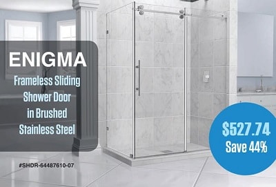 stainless steel DreamLine SHDR-64487610-07 Enigma frameless sliding shower door